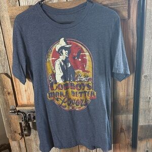 Cowboys Make Better Lovers Graphic Tee - Blue
